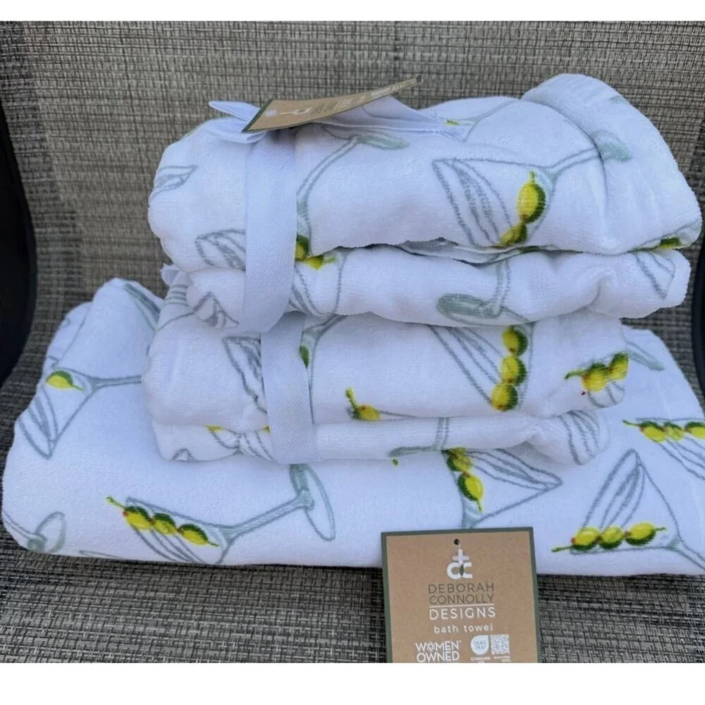 Deborah Connolly Martini Plush Luxury Lyocell Cotton Bath & Hand Towel Set 5pc